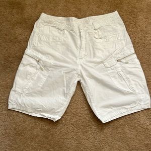 Armani Exchange White Cargo Shorts